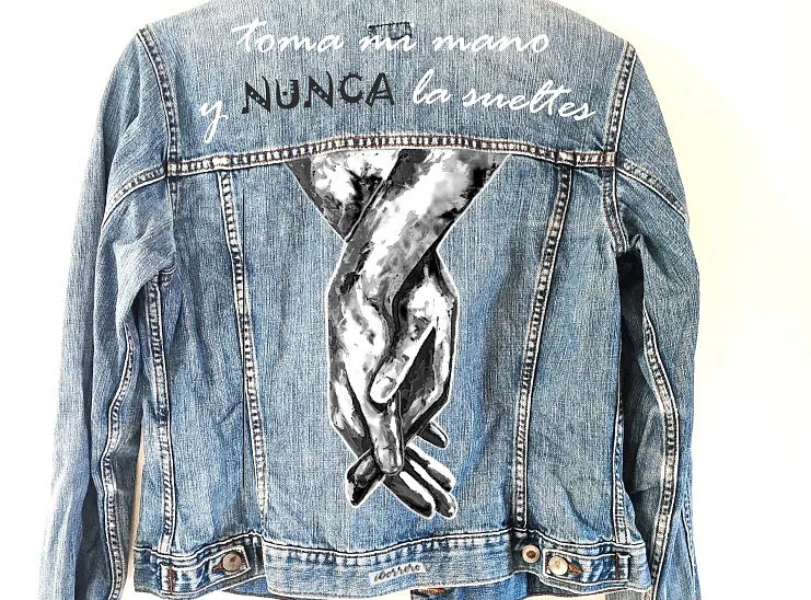 chaqueta personalizada iborrero custom denim jacket regalos personalizados originales disney bodas novias wedding bride 