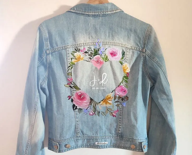 chaqueta personalizada iborrero custom denim jacket regalos personalizados originales disney bodas novias wedding bride 